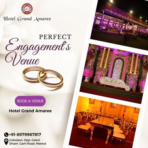 Wedding Venue Poster Design, Resort Ads Design, Ayutha Pooja Poster, Wedding Creative Ads, Ayurvedic Logo, Wedding Poster Design, Photoshop Poster Design, Coffee Advertising, Hotel Ads