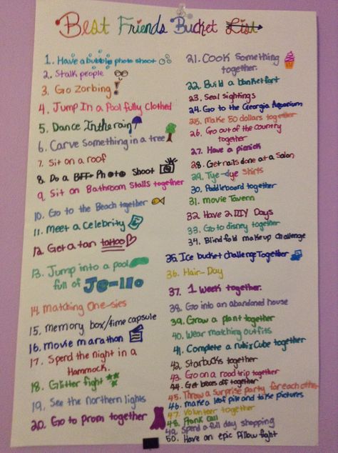 Nothing better to do when your bored with your Best Friend than make a BFF bucket list! Bff Bucket List, Sleepover Party Games, When Your Bored, Teen Sleepover, Friends Journal, Best Friend Bucket List, Best Friend Activities, Girl Sleepover, Sleepover Games