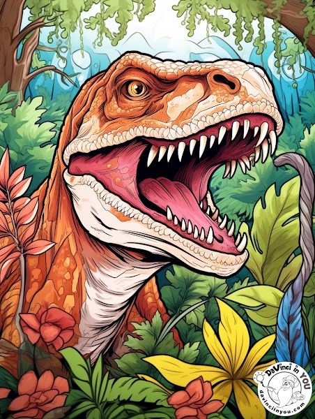 Free Coloring Pages - Dinosaurs - DaVinci in You - Coloring Shirt Kits Doodle Art Creative, Numbers Coloring Pages, Sketchbook Doodle, Dinosaur Images, Prehistoric World, Color By Numbers, Dinosaur Design, Coloring Pages To Print, Art Creative