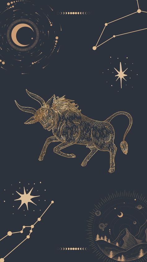 Taurus Art Wallpaper, Taurus Phone Wallpaper, Taurus Wallpaper Iphone, Taurus Aesthetic Art, Taurus Wallpaper Aesthetic, Taurus Aesthetic Wallpaper, Taurus Core, Zodiac Capricorn Art, Astrology Images