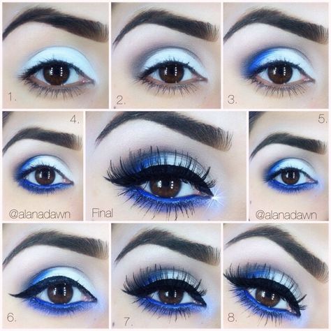 You cant be too busy to explore this: "How To Mix And Match Eyeshadow Colors 💖💪💁 #PantoneContest" Eye Makeup Blue, Mekap Mata, Drag Make-up, Blue Makeup Looks, Smink Inspiration, Beauty Make-up, Makijaż Smokey Eye, Eye Makeup Steps, Stunning Makeup