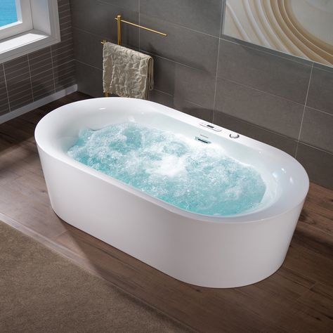 ᐅ【WOODBRIDGE 72" x 35-3/8" Whirlpool and Air Bath Heated Soaking Combination Tub with Adjustable Speed Air Blower and Display Control Panel, BJ600-WOODBRIDGE】 Santa Fe, Vanity Faucets Bathroom, Air Tub, Niche Wall, Bidet Toilet Seat, Outdoor Sauna, Pedestal Sinks, Vanity Faucet, Sauna Room