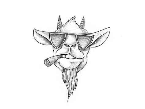 Cool Goat Sketch by Koncept Makers Goat Sketch, Dibujos Ideas, Goat Logo, Art Du Croquis, Goat Art, Graffiti Characters, Cartoon Tattoos, Tattoo Art Drawings, Tattoo Design Drawings