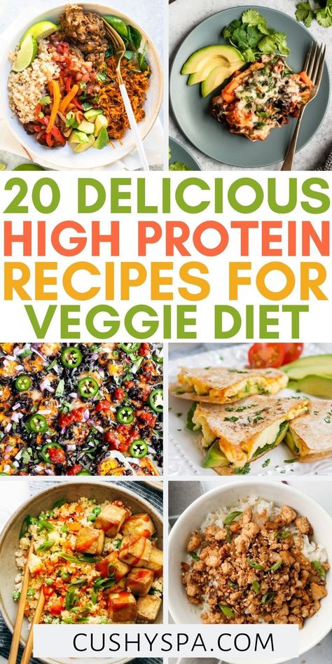 Vegetarian Recipes With High Protein, Meatless Dinners With Protein, 2000 Calorie Vegetarian Meal Plan, Healthy Hearty Vegetarian Meals, Protein Rich Dinner Vegetarian Recipes, High Veggie Protein Meals, Vegetarian Protein Main Dishes, Vegetarian Muscle Building Meal Plan, Macro Friendly Pescatarian Recipes