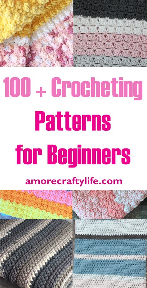 A More Crafty Life, Amigurumi Patterns, Beginner Crochet Blanket Step By Step, Free Crochet Patterns For Beginners Blanket, Easy Beginning Crochet Projects, Beginner Crochet Stitches Tutorial, Beginner Afghan Crochet Patterns Free, Beginner Crochet Blanket Tutorial, Diy Crochet Blanket For Beginners