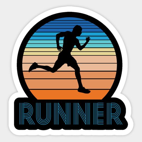 Runner Track And Field Cross Country Running Athlete Vintage -- Choose from our vast selection of stickers to match with your favorite design to make the perfect customized sticker/decal. Perfect to put on water bottles, laptops, hard hats, and car windows. Everything from favorite TV show stickers to funny stickers. For men, women, boys, and girls. Running Stickers, Running Athlete, Track Runners, Track Design, Sweet Husband, Track And Field Athlete, Vintage Sticker, Cross Country Running, Shirt Prints