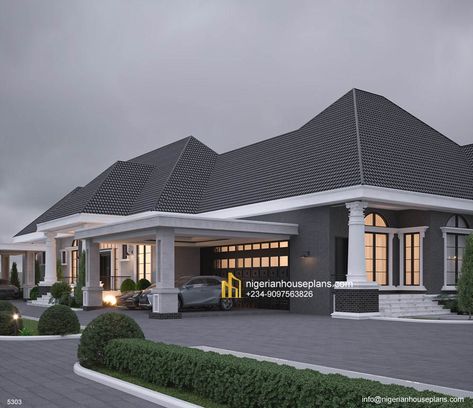 5 bedroom bungalow (Ref. 5303) - NIGERIAN HOUSE PLANS Nigerian Houses, Nigerian House Plans, 5 Bedroom Bungalow, Guest Wc, Round House Plans, Wallpaper Letter, Family Lounge, Bedroom Bungalow, One Storey House