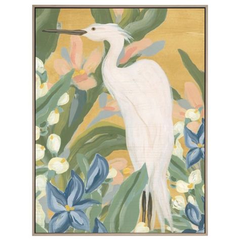 Floral Egret II - Dovetail Large Canvas Prints, Fine Arts Posters, Art Moderne, Canvas Home, Big Canvas Art, Gallery Frame, Gray Blue, Trademark Fine Art, Canvas Art Print