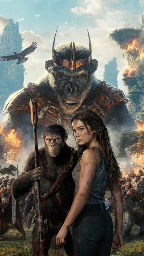 Kingdom Of The Planet Of The Apes 2024 Movie Planet Of The Apes Poster, Plant Of The Apes, Anime Stars, Planet Of The Apes, Movie Wallpapers, Framed Gifts, Hd Backgrounds, Film Posters, Latest Movies