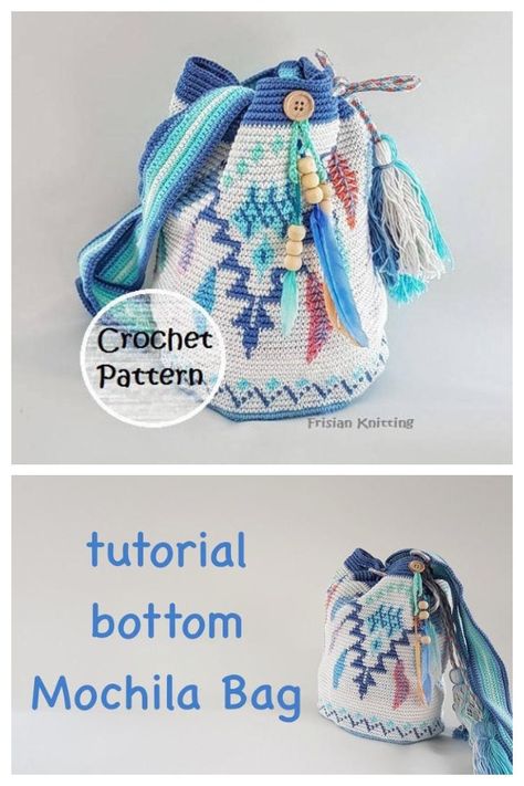 Mochila Tapestry Bag Free Crochet Patterns & Paid - DIY Magazine Couture, Crochet Bag Tapestry, Chevron Stitch Crochet, Crochet Pattern Bag, Kumihimo Tutorial, Crochet Feather, Kids Mittens, Bag Crochet Pattern, Crochet Shoulder Bags