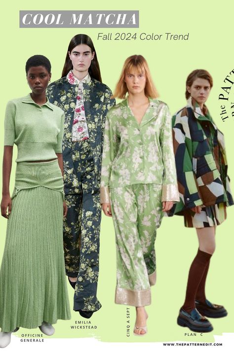 Models wearing green color outfits, green coat, green suit, green skirt, green dress. Haute Couture, Couture, 2024 Color Trends Fashion, 2024 Color Trends, Fashion Trend Pattern, Fall 2024 Fashion, Fall Winter Fashion Trends, 2024 Color, 2024 Fashion Trends