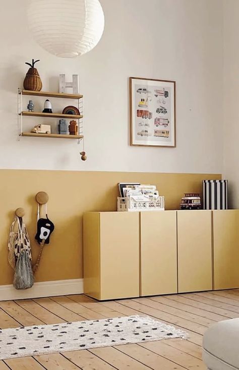 Curry Yellow, Ikea Ivar Cabinet, Ikea Kids Room, Kids Rooms Inspo, Big Boy Bedrooms, Ikea Ivar, Ikea Kids, Kids Room Paint, Kids Bedroom Inspiration