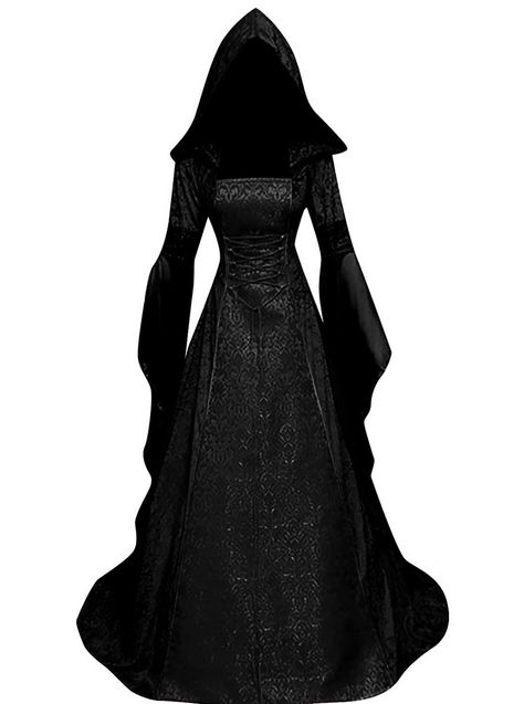 PRICES MAY VARY. 【Deluxe Witch Dress for Women】Renaissance style halloween dress for women with square neck, flare sleeve, floor length, unique and exquisite embroidery, and there are the adjustable lace-up on the front & back of the vintage victorian dress for fitting your figure. Victorian long gothic dresses combined stylish with retro style, make females more elegant! 【High Quality Material】 This elegant medieval dress costume is made of high quality Rayon and Polyester, soft, lightweight an Halloween Dress For Women, Long Gothic Dress, Vampire Gown, Vintage Victorian Dress, Gothic Corset Dresses, Golf Halloween, Cloak Dress, Vampire Dress, Gothic Dresses