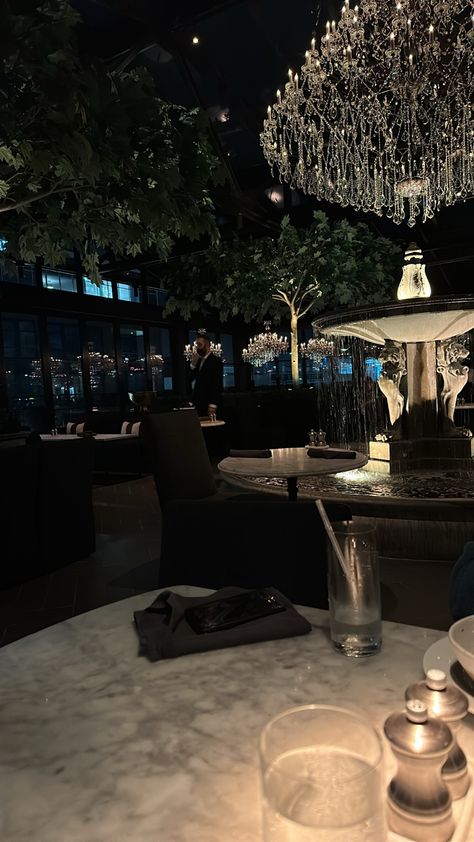 Marble aesthetic chandelier restaurant luxury dinner date Date Night Dubai, Private Restaurant Room For Two, Luxury Date Aesthetic, Dinner Date Night Aesthetic, Couples At A Restaurant, Luxury Event Aesthetic, Fancy Restaurants Aesthetic, Dinner Dates Black Couple, Rich Event Aesthetic