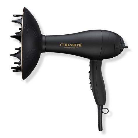 De-Frizzion Dryer -  Curlsmith De-Frizzion Dryer is designed specifically to gently dry waves, curls and coils while maintaining definition and reducing damage.    Benefits     Carefully crafted specifically for wavy, curly and coily hair Suitable for all types of diffusing: scrunch, hover or stretch to achieve different results Extra gentle on the hair, dries using low heat and delicate air flow Minimizes frizz and hair damage Boosts volume and curl definition Super convenient: XXL diffuser and Curl Dryer, Diffuser Curls, Curly Hair Diffuser, Curly Hair Tools, Blow Dryer Diffuser, Fourth Ray Beauty, Hair Dryer Diffuser, Hair Diffuser, Hair Blow Dryer