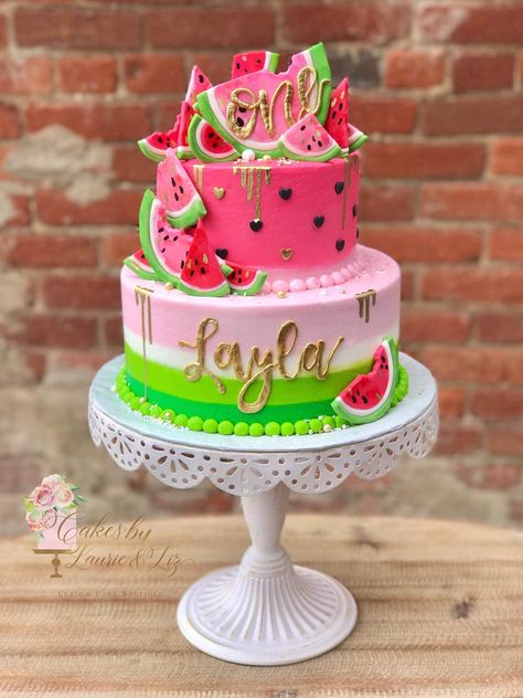 Watermelon Theme Birthday Cake, Fruit Theme Smash Cake, One In A Melon Table Decor, Watermelon First Birthday Cake, One In A Melon First Birthday Cake, Watermelon Party Ideas Decoration, Flower Cakes Birthday, One In A Melon First Birthday, One In A Melon Cake