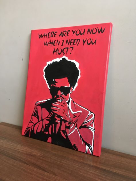 After Hours The Weeknd Painting, Aesthetic Canva Paintings, The Weeknd Acrylic Painting, The Weekend Painting Canvas, The Weeknd Painting Ideas, Music Canvas Art, The Weeknd Artwork, Inspirational Canvas Painting, The Weeknd Canvas Painting
