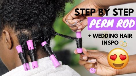 Perm Rod Set Step By Step + Wedding Hair Inspo - https://blackhairinformation.com/video-gallery/perm-rod-set-step-by-step-wedding-hair-inspo/ Amigurumi Patterns, How To Do Perm Rods On Natural Hair, Perm Rod Set On Natural Hair, Perm Rods On Natural Hair, Natural Hair Perm Rods, Hair Inspo Natural, Hair Rod, Natural Hair Wedding, Perm Rod Set