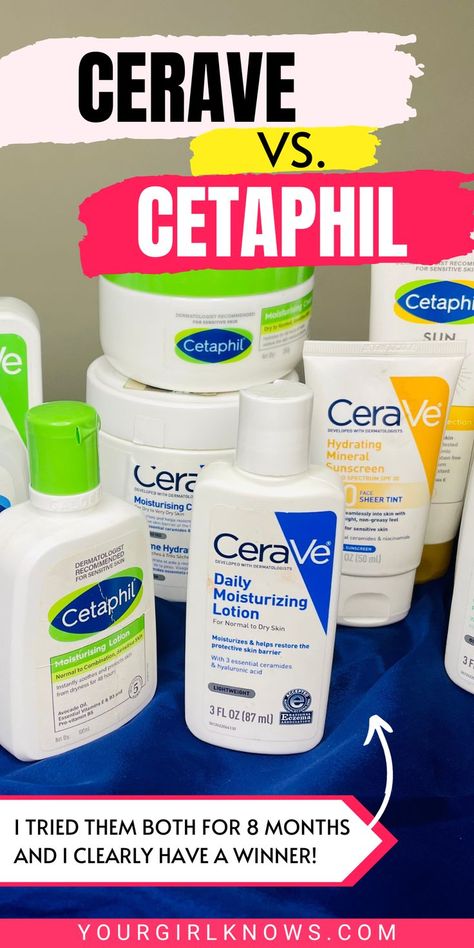 Get ready for the ULTIMATE skincare showdown! For 8 LOOOONG months, I put my skin through the ringer to uncover the truth about these two beloved brands: Cerave and Cetaphil. I'll break down their differences in texture, smell, affectivity, and value for money. Will your current favorite come out on top or be dethroned? 😱 Click through and find out! Cetaphil Cleanser Before And After Acne, Cerave Vs Cetaphil, Cetaphil Cleanser Before And After, Cetaphil Aesthetic, Cerave Skincare Moisturizer, Cetaphil Skincare Routine, Moisturizer Cerave, Cerave Skincare Routine, Skincare Routine Sensitive Skin