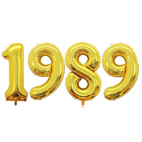 Amazon.com: GOER 42 Inch Gold Number Balloons 1989,Helium Balloons for 30th Anniversary and Birthday Gifts: Home & Kitchen 31st Birthday Party, 31 Number, 30 Number, Taylor Swift Birthday Party Ideas, 30th Birthday Party Decorations, Gold Number Balloons, Gold Foil Balloons, 33rd Birthday, Taylor Swift Birthday