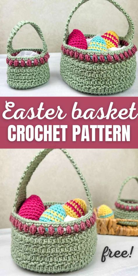 crochet easter baskets mini and large Amigurumi Patterns, Crochet Mini Baskets Free Pattern, Easter Baskets Crochet Free Patterns, Easter Baskets Diy Handmade, Crochet Easter Baskets Free Patterns, Crochet Mini Easter Basket Free Pattern, Crocheted Easter Baskets Free Patterns, Crocheted Easter Baskets, Easy Crochet Easter Basket Free Pattern