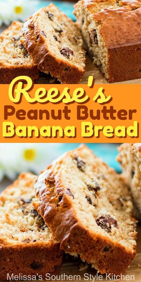 Butter Banana Bread, Peanut Butter Banana Bread, Peanut Butter Bread, Brunch Breakfast, Best Banana Bread, Reeses Peanut Butter, Bread Recipes Sweet, Peanut Butter Recipes, Deilig Mat