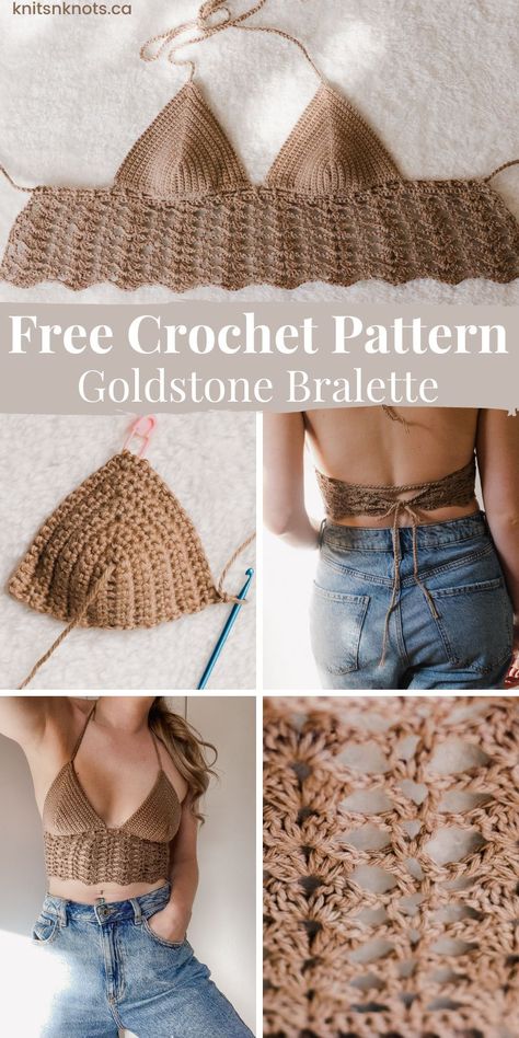 Débardeurs Au Crochet, Men Crochet, Clothes Tutorial, Bralette Pattern, Crochet Top Outfit, Pull Crochet, Crochet Bra, Crop Top Pattern, Mode Crochet