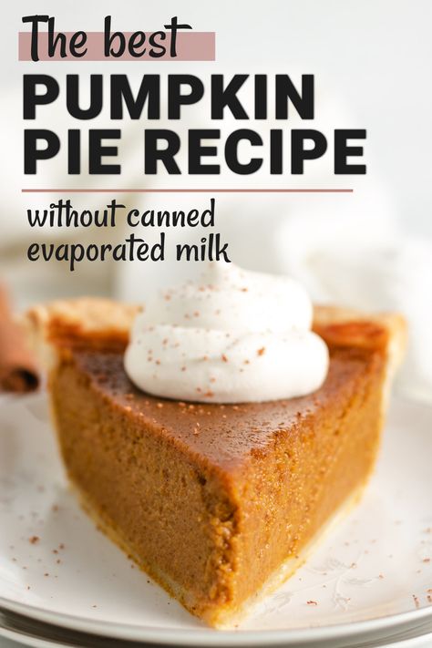 Slice of pie on a stack of two plates. Pumpkin Pie With Evaporated Milk Recipe, Pumpkin Pie Recipe Heavy Cream, Pumpkin Pie Made With Heavy Cream, Pumpkin Pie Heavy Cream, Pumpkin Pie With Heavy Cream, Pumpkin Pie Recipe With Heavy Cream, Pumpkin Pie Recipe With Evaporated Milk, Pumpkin Pie Recipe No Evaporated Milk, Pumpkin Pie With Evaporated Milk