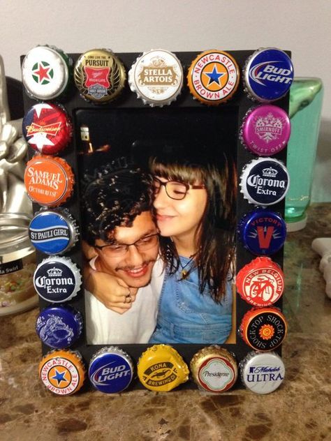 Bf Gifts, Easy Birthday, Beer Caps, Diy Gifts For Boyfriend, 21st Birthday Gifts, Boyfriend Birthday, Birthday Gifts For Boyfriend, Gifts For My Boyfriend, Diy Birthday Gifts