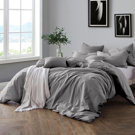 California King Duvet Cover, Grey Duvet, Twin Xl Duvet Covers, King Duvet Cover Sets, Grey Room, Grey Bedroom, Ash Gray, Room Ideas Bedroom, Duvet Sets