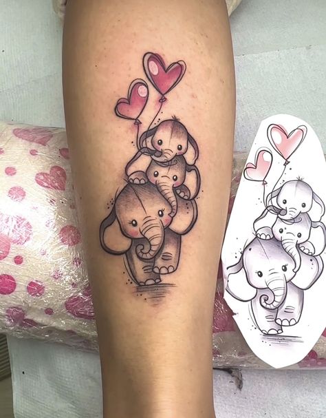 Mom Of Two Tattoo Elephant, Mother Of 2 Daughters Tattoo, Mom Of Two Tattoo Designs, Momma Lion With Cubs Tattoo, 2 Daughter Tattoos For Mom, Tattoo To Honor Husband, Mother And 2 Kids Tattoo, Tattoo Ideas For Your Daughter, Tattoo Ideas For New Moms