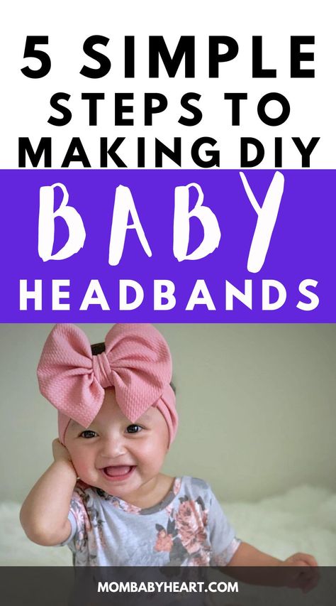 Preemie Headbands Diy, Diy Headband With Bow, How To Make Newborn Headbands, How To Make Bow Headbands, Infant Hair Bows Diy, Cloth Headbands Diy, Big Bow Headband Diy, How To Make Newborn Bows, Diy Infant Headwrap