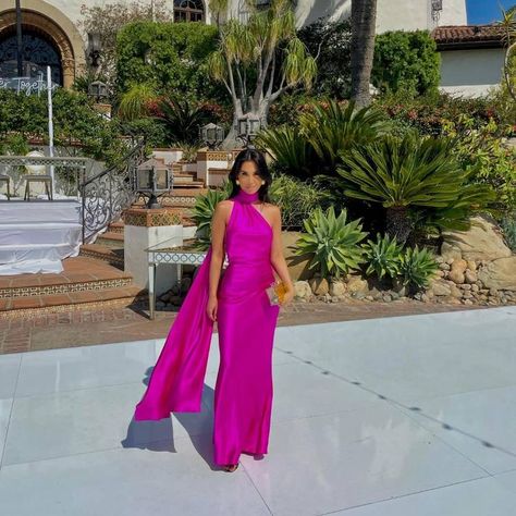 The Best Wedding Guest Dress Options for Spring | Who What Wear Pink Wedding Dress Guest, Fuchsia Dress Outfit Wedding, Pink Wedding Guest Outfit, Pink Dress Wedding Guest, Pink Wedding Guest Dress, Tania Sarin, Wedding Guest Outfit Inspiration, Formal Wedding Guests, Spring Wedding Guest