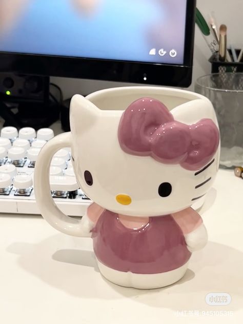 Cocoa, Hello Kitty, Hello Kitty 3d, Sanrio Hello Kitty, Coffee Cup, Espresso, Ceramic Mug, Coffee Mug, Kitty