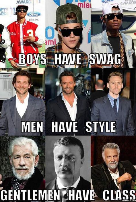 Boys Vs. Men Vs. Gentlemen http://funphotololz.com/random/boys-vs-men-vs-gentlemen/ Jar Of Dirt, I Got A Rock, Johny Depp, Meme Comics, Swag Men, Totally Me, Humor Grafico, Jack Sparrow, Komik Internet Fenomenleri