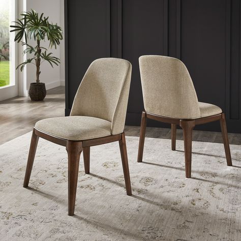 Provide some extra seating to your with this set of side chairs. These chairs feature a soft cocoa upholstered seat for comfort. Mismatched Dining Chairs, Beige Chair, Casual Dining Rooms, Upholstered Stool, Dining Chair Design, Upholstered Side Chair, Dining Room Bar, Modern Bed, Upholstered Seating