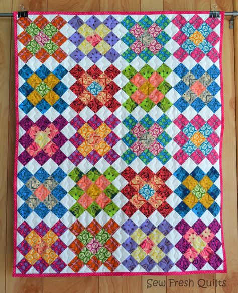 Sew Fresh Quilts: Granny Square Quilt Blocks Patchwork, Sashing Tutorial, Square Quilt Blocks, Square Quilts, Girl Baby Blanket, Granny Square Quilt, Toddler Quilt, Crochet Granny Square Blanket, Miniature Quilts