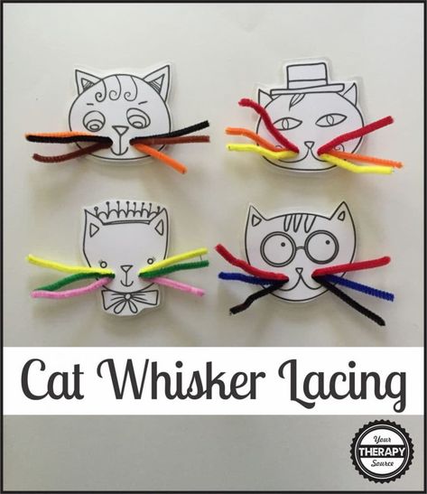 Facebook Twitter Pinterest If you need to work on fine motor skills I found the cutest printable and activity. Just print out the free download, cut out the kitty’s, laminate and hole punch to indicate where to lace the pipe cleaners. Toss some pipe cleaners cut in half inside the busy bag and it isRead More Pets Preschool, Pets Preschool Theme, Preschool Fine Motor, Cat Activity, Creative Curriculum, Cat Whiskers, Aktivitas Montessori, Busy Bags, Free Cats