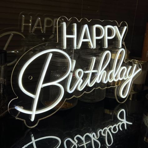 PRICES MAY VARY. 【MAKE YOUR BIRTHDAY SPECIAL】 - Make your birthday special and memorable by adding this cool white Happy Birthday Neon Sign. This neon sign will light up your Birthday party. 【BEAUTIFUL DECOR】 - This lovely happy birthday neon sign is the ideal party decoration. A fantastic backdrop with a Happy Birthday sign is the best modern way to create amazing photos. Your photos will turn out stunning if you use a Happy birthday neon as a backdrop 【MATERIAL】 - This neon Happy Birthday sign Birthday Lights, Neon Birthday, Neon Sign Shop, Shop Signage, Happy Birthday Signs, Light Backdrop, Neon Decor, Wedding Neon Sign, Light Up Signs