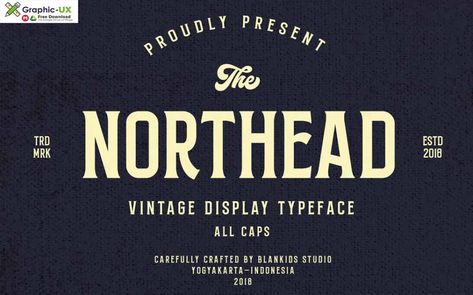 Northead - vintage serif font For Free Download With High Speed Download Click On Google Drive Download Button For Free Download Western Fonts, Vintage Script Fonts, Free Business Card Mockup, Western Font, All Caps Font, Poster Fonts, Vintage Font, Free Business Cards, Vintage Display