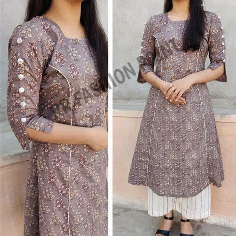 Long Sleeves Design For Kurtis, Neck And Sleeves Designs For Suits, Different Sleeves Pattern For Kurti, Stitching Ideas For Kurtis, Chudidar Designs For Stitching, Dress Neck Designs For Stitching, New Sleeves Design For Kurtis, Baju Design For Kurti, New Kurta Design