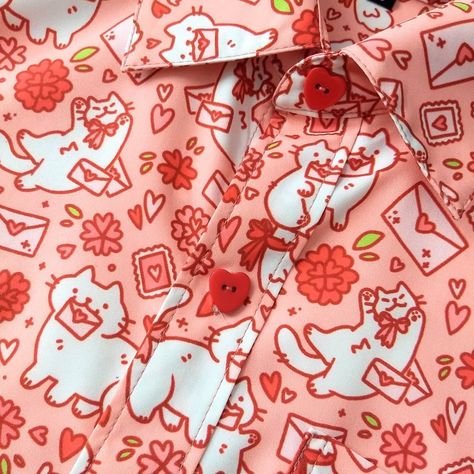 Crowlines Shirt, Dinosaur Button Up Shirt, Strawberry Button Up Shirt, Lovecore Outfits Men, Cute Button Up Shirts, Silly Clothes, Buttons Design, Button Ups, Live Happy