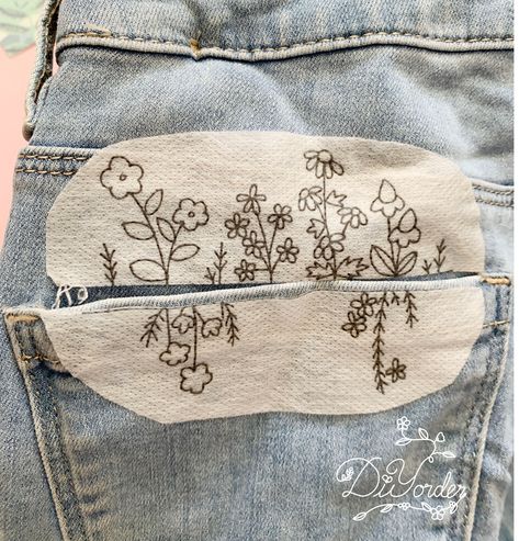 Amigurumi Patterns, Stick And Stitch Embroidery Patterns, Esty Shop.com, Diy Clothes Embroidery, Stick And Stitch Embroidery, Flower Embroidery Pattern, Embroidery Jeans Diy, Stick And Stitch, Clothes Embroidery