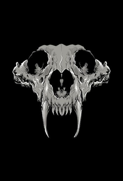 Wolf Skull Illustration, Wolf Skull Tattoo Design, Vampire Skull Drawing, Skull Vector Logo, Skull Wolf Art, Skull Illustration Artworks, Wolf Skull Reference, Animal Skull Illustration, Vampire Skull Tattoo
