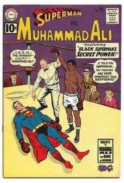 . Muhammad Ali Boxing, Muhammad Ali Quotes, Black Superman, Muhammed Ali, Boxing Posters, Mohammed Ali, Univers Dc, Superman Comic, Vintage Comic Books