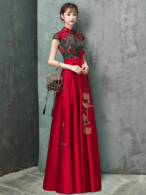 Cheongsam Wedding Dress, Cheongsam Wedding, Chinese Wedding Dress, Chinese Style Dress, Qipao Cheongsam, Global Dress, Qipao Dress, Red Evening Dress, Cheongsam Dress