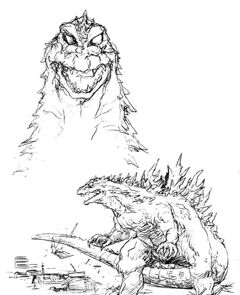 Godzilla 2000 Millennium Concept Art (1999) Godzilla Concept Art, Godzilla Franchise, Monsters Art, Mystery Skulls, Godzilla Comics, Pinterest Art, Kaiju Art, Kaiju Monsters, Animation Reference