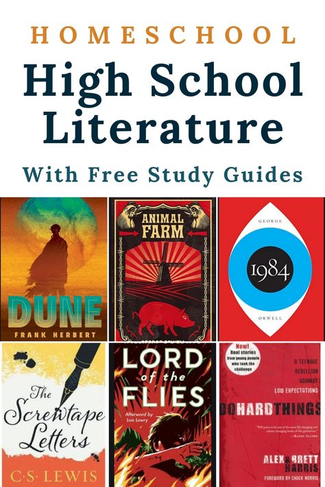 Best Books For High School Students, College Literature Book Lists, Books To Read In High School, Homeschool High School Art, Homeschool Junior High, High School Literature List, 9th Grade Reading List, High School Books To Read, American Literature High School