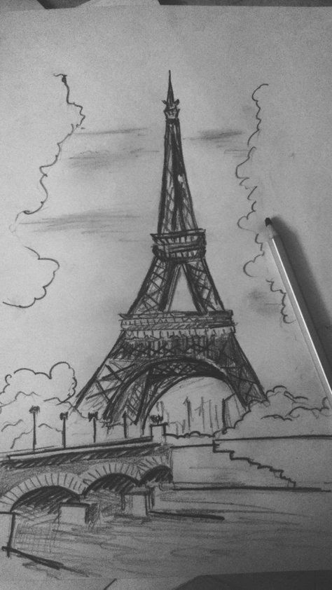 Eifell Tower Aesthetic Drawing, Efile Tower Sketch, Drawing Ideas Paris, Eifell Tower Draw, Paris Art Drawings, Eiffel Tower Drawing Sketches, Paris Sketch Pencil, Paris City Drawing, Paris Aesthetic Drawing