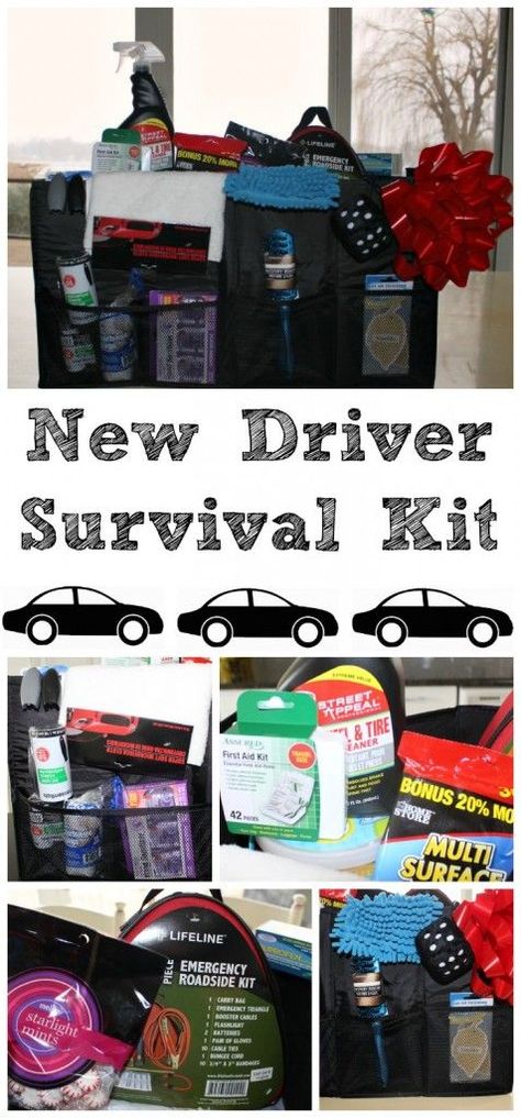 New driver survival - a great DIY gift for your new driver!! Perfect for a sweet sixteen gift! Survival Kits, Girl Survival Kits, Boy 16th Birthday, Sweet Sixteen Gifts, Diy Cadeau, Sixteenth Birthday, Sweet 16 Gifts, Sweet Sixteen Parties, New Driver